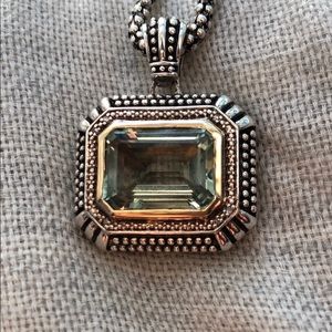 Town & Country 925SS/14KG/ Green Amethyst Necklace